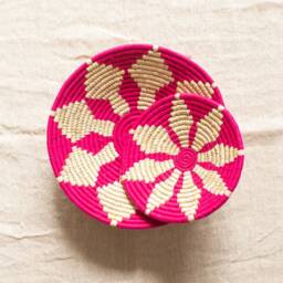 Assorted Sabai Handwoven Grass Baskets, African Plates, Set Of 4/9/12//16/20/22/24 Wall Art, Boho Decor - thumbnail 3