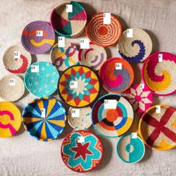 Assorted Sabai Handwoven Grass Baskets, African Plates, Set Of 4/9/12//16/20/22/24 Wall Art, Boho Decor - thumbnail 2