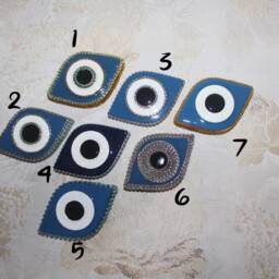 "Handmade Stone Evil Eye Wall Hanging Home Decor - 4.5"" X 3"" 1" - thumbnail 2