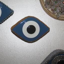 "Handmade Stone Evil Eye Wall Hanging Home Decor - 4.5"" X 3"" 1" - thumbnail 3