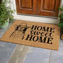Home Sweet Dog Doormat - Cowboy Hat Pet Sign Western Welcome Rug - thumbnail 4