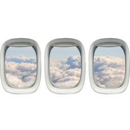 Airplane Wall Decals Sky Art Kids Room Clouds Window Aviation Decor Vwaq-Ppw13 - thumbnail 2