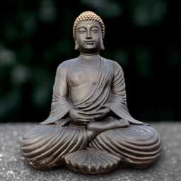 Japanese Buddha Sculpture Concrete Statue Outdoor Ornament Front Door Decoration Handmade Art Lover Gift
