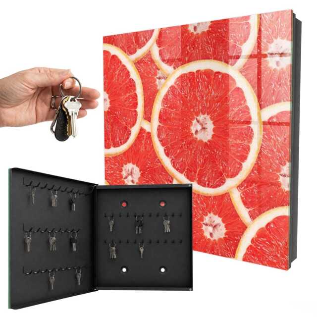 Grapefruit Slices Key Cabinet For Home, Red Box Modern Food, Lovers Of Nature & Colors - image 1