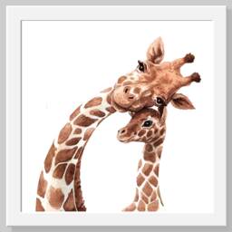 Mum & Baby Giraffe Print Archival Paper Wall Decor - thumbnail 2