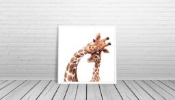 Mum & Baby Giraffe Print Archival Paper Wall Decor - thumbnail 1