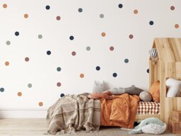 Round Circle Boho Polka Dot Wall Stickers - Chic Decals Decor Removable Spots For Nursery Kids Playroom - thumbnail 1