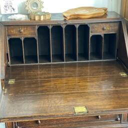 Sold Shabby Chic/Gothic/Solid Wood Bureau Writing Desk For Office Study Bedroom Workspace. Can Be Painted Any Colour, Customisations Welcome - thumbnail 3
