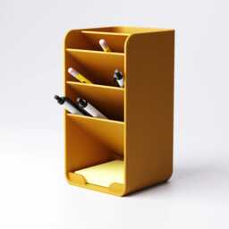 Tiered Pen Holder - Desk Organiser With Sticky Note Shelf Tidy Teacher Gift 19 Colours UK Made