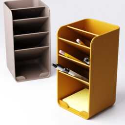 Tiered Pen Holder - Desk Organiser With Sticky Note Shelf Tidy Teacher Gift 19 Colours UK Made - thumbnail 3