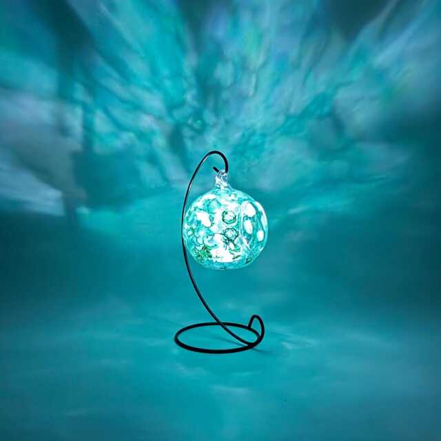 Abstract Teal & White Glass Candle Holder Decorative Home Decor - image 1
