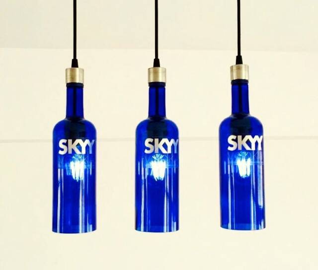 Skyy Vodka Bottle Industrial Light Fixture - Chandelier Ceiling Lamp For Home, Restaurant & Bar Kitchen Island - image 1