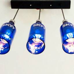 Skyy Vodka Bottle Industrial Light Fixture - Chandelier Ceiling Lamp For Home, Restaurant & Bar Kitchen Island - thumbnail 3
