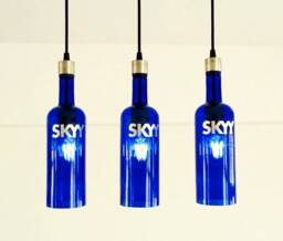 Skyy Vodka Bottle Industrial Light Fixture - Chandelier Ceiling Lamp For Home, Restaurant & Bar Kitchen Island