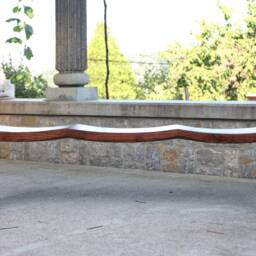 Long Black Walnut Bench With Three Curves - thumbnail 2