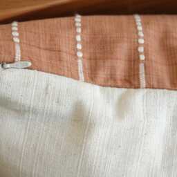 Terracotta Handwoven Natural Dyed Cotton Pillow Cover - Artisan Boho Throw Minimal Earthy Home Decor - thumbnail 4