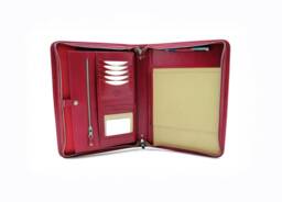 Leather Portfolio Red, Laptop Sleeve, Ipad Case, Computer Case , Document Holder Leather Folio