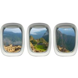Airplane Window Wall Decal Aieral View Peru Machu Picchu Mountain Aviation Decor Vwaq-Ppw5 - thumbnail 2