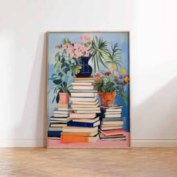 Vintage Bookshop Poster, Book Shop Print, Lovers Gift, Reading Antique Wall Art, Retro Library Gift Idea - thumbnail 3