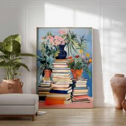 Vintage Bookshop Poster, Book Shop Print, Lovers Gift, Reading Antique Wall Art, Retro Library Gift Idea - thumbnail 2