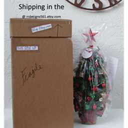Miniature Christmas Tree Fully Decorated With 50 Lights, Tabletop Centerpiece, Rrdesigns561 - thumbnail 4
