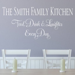 Personalized Family Kitchen Vinyl Wall Decal Food, Drink, Laughter - thumbnail 3