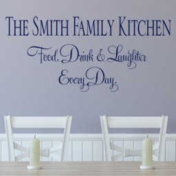 Personalized Family Kitchen Vinyl Wall Decal Food, Drink, Laughter - thumbnail 1