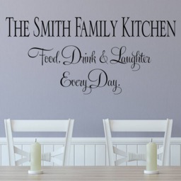 Personalized Family Kitchen Vinyl Wall Decal Food, Drink, Laughter - thumbnail 2