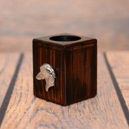 Italian Greyhound - Wooden Candlestick With Dog, Souvenir, Decoration, Limited Edition, Collection - thumbnail 2