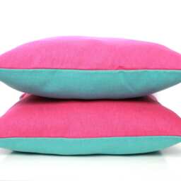 Two Tone Fuchsia & Turquoise Pillow Cover - All Sizes, Home Gifts For You - thumbnail 2