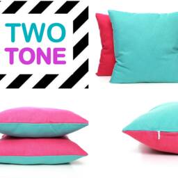 Two Tone Fuchsia & Turquoise Pillow Cover - All Sizes, Home Gifts For You - thumbnail 3