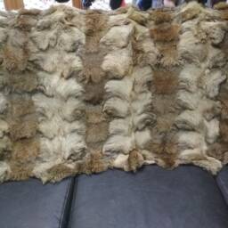 Real Coyote Fur Blanket Throw Hacki Color, Home Warmer - thumbnail 2