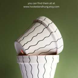 Hand Painted Terracotta Plant Pot Customizable Houseplant Planter - thumbnail 4