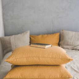 Natural Linen Pillow Cover, Softened Pillowcase in Various Colors, Handmade Cushion Organic Heavyweight Pillowcase - thumbnail 3