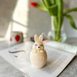 Cute Handmade Easter Bunny Soy Wax Candle Spring Decor - thumbnail 2