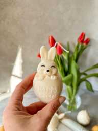 Cute Handmade Easter Bunny Soy Wax Candle Spring Decor - thumbnail 1