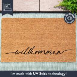 German Welcome Doormat - Willkommen Coir Door Mat Personalized Home Decor Housewarming Gift - thumbnail 1