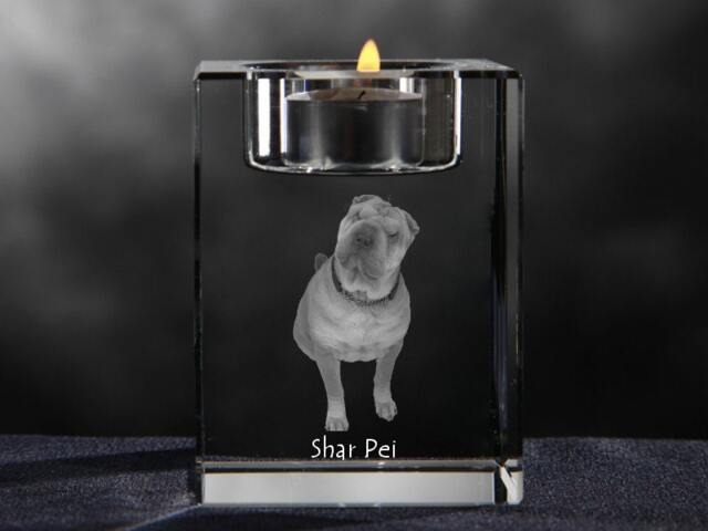 Shar-Pei, Crystal Candlestick With Dog, Souvenir, Decoration, Limited Edition, Collection - image 1