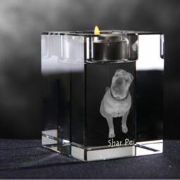 Shar-Pei, Crystal Candlestick With Dog, Souvenir, Decoration, Limited Edition, Collection - thumbnail 2