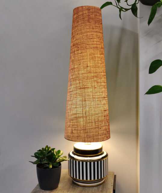 70cm Tall Natural Hessian Slim Cone Lampshade, Conical Fat Lamp Shade - image 1