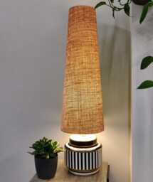70cm Tall Natural Hessian Slim Cone Lampshade, Conical Fat Lamp Shade - thumbnail 1