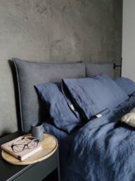 Hemp Pillowcase, Vintage Indigo Stonewashed Bedding, Envelope Closure - thumbnail 1