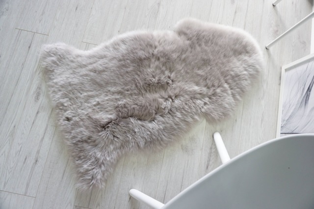 Ethically Sourced Australian Sheepskin Rug Soft Grey Wool Hide - 37x27 - image 1