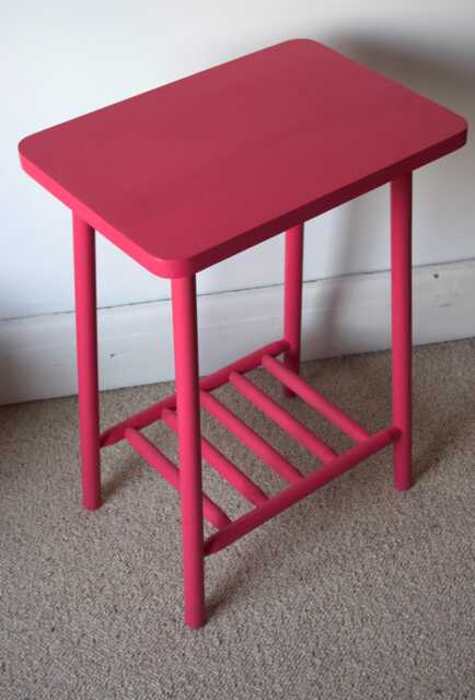 Hand Painted Solid Oak Coffee Table Rectangular With Shelf - image 1