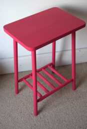 Hand Painted Solid Oak Coffee Table Rectangular With Shelf - thumbnail 1