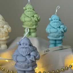 Hand Poured Santa Soy Candle Christmas Decor Gift - thumbnail 2
