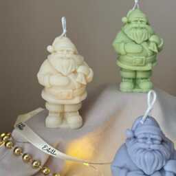 Hand Poured Santa Soy Candle Christmas Decor Gift - thumbnail 3