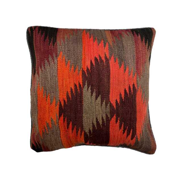 "Handwoven Afghan Red Kilim Vintage Carpet Cushion Cover, 45cm X 45cm, - 18"" 18" - image 1