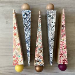 Liberty Adelajda Stars Print Door Stop Wedge Recycled Hardwood Decorative Door Stopper - thumbnail 2