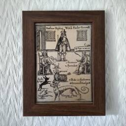 "Discovery Of Witches Frontispiece - Matthew Hopkins, Witchfinder General, 1647 Handmade Reproduction On Canvas 5""x7" - thumbnail 1